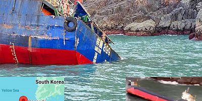 Çinli hayalet kargo gemisi Kore sularında battı -VİDEO