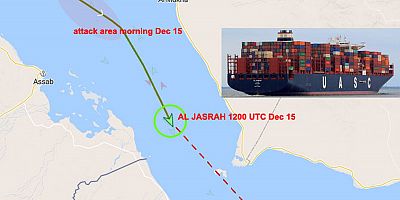 Mega konteyner gemisi saldırıya uğradı