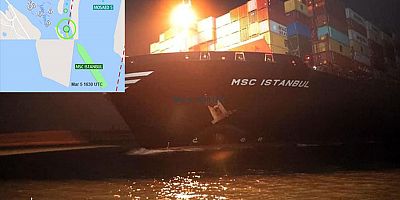 MSC mega konteyner gemisi Süveyş Kanalı'nda karaya oturdu