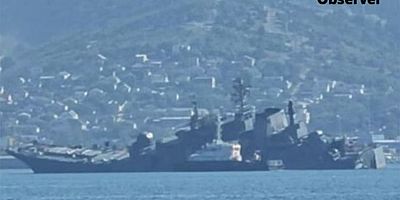Rus Savaş  gemisi drone saldırısı sırasında hasar gördü- VİDEO