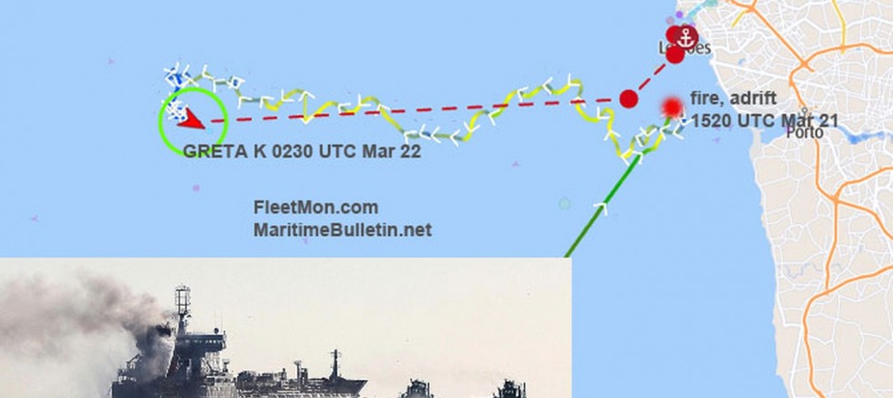 Yanan tanker Portekiz açıklarında sürükleniyor -VİDEO